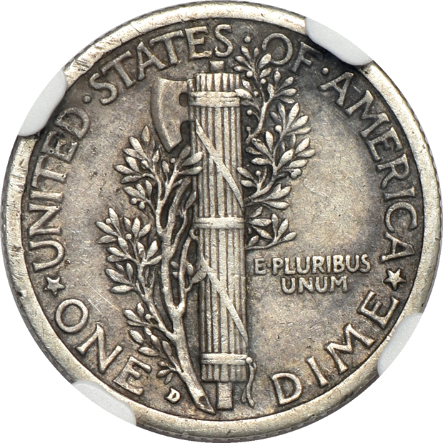 1916-D Mercury dime NGC XF details/scratched/cleaned