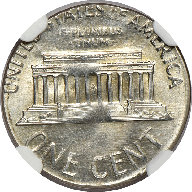 1966 Lincoln cent struck on a dime blank