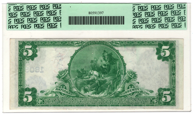 1902 $5 Blue Seal - Jefferson City, MO Charter #1809 - PCGS AU-55 PPQ