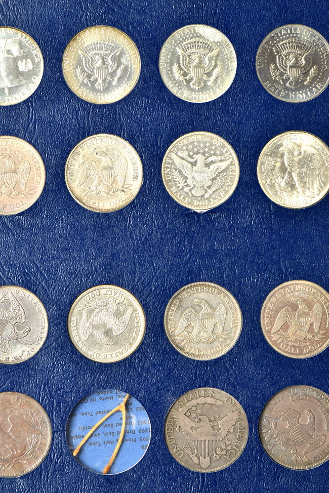 Group of twenty-three different United States type coins in a Whitman United States Type Set Large Coins album