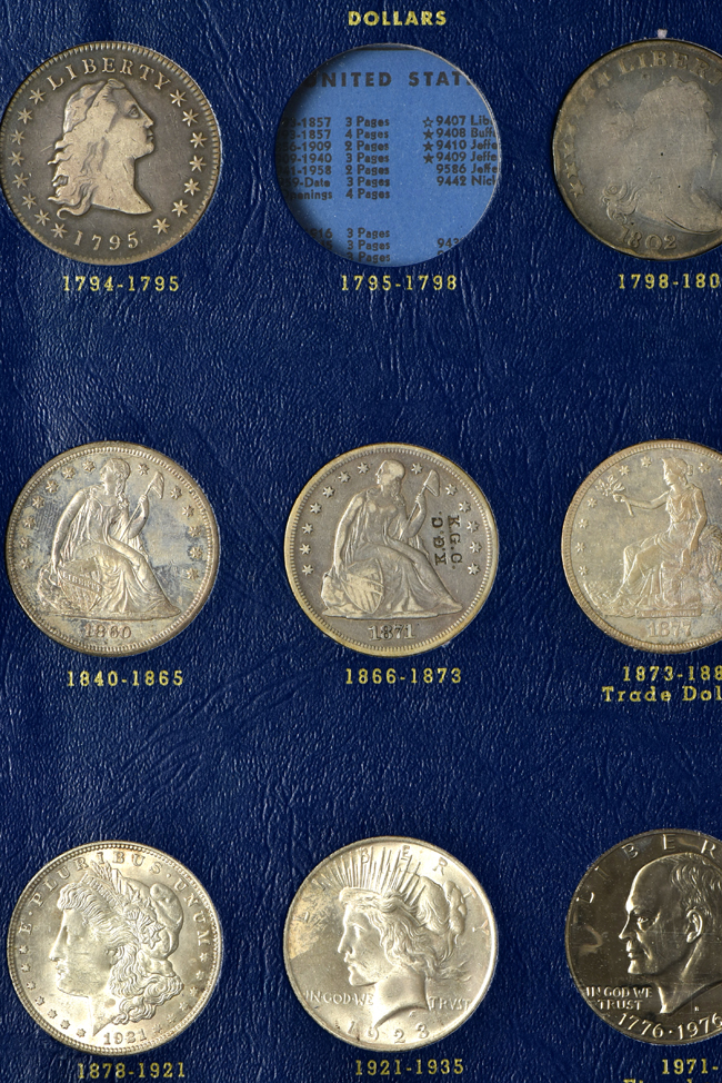 Group of twenty-three different United States type coins in a Whitman United States Type Set Large Coins album