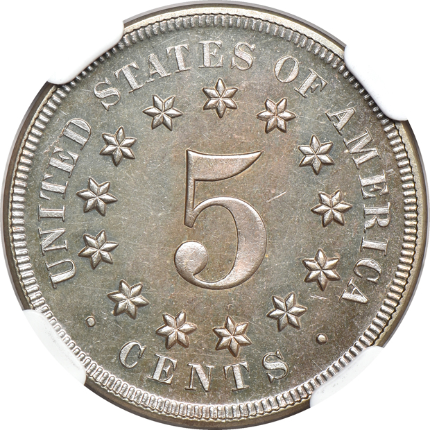 1867 No Rays NGC PR-65 CAMEO
