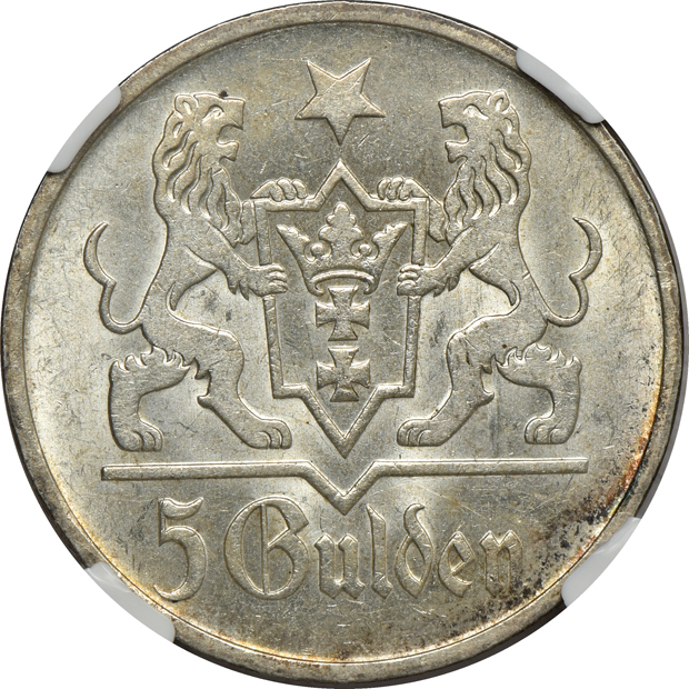 Danzig - 1923 5 gulden - NGC MS-62