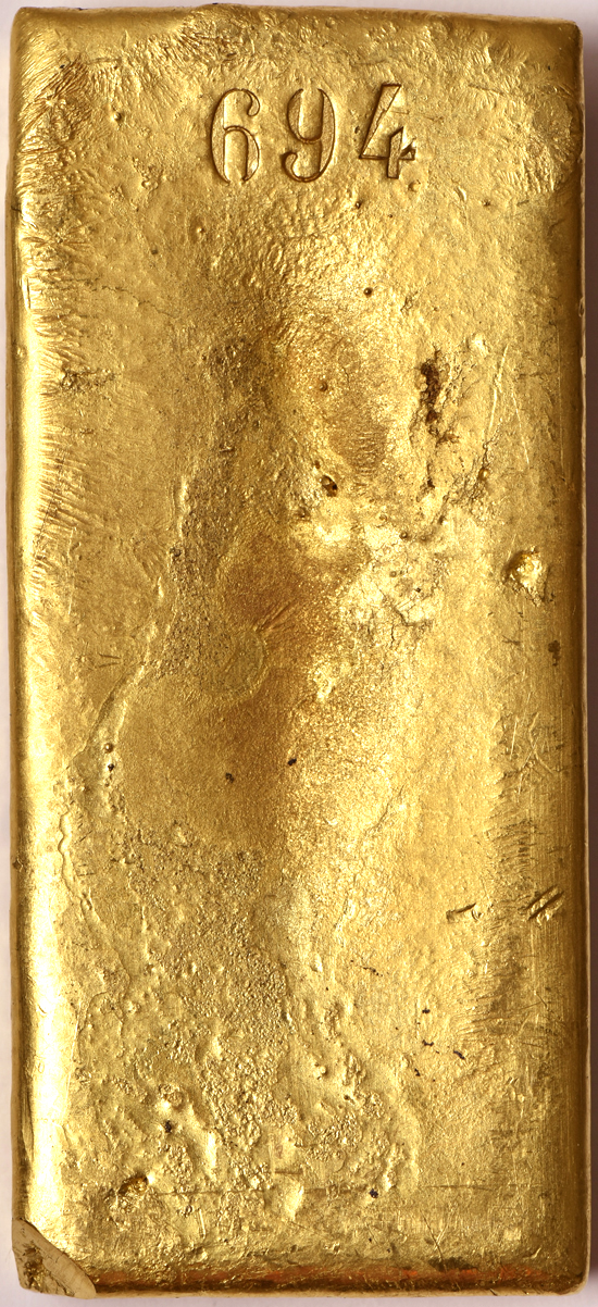 Kellogg & Humbert Assayers 38.67ozs .913 Fine Gold Bar, S.S. Central America Recovery