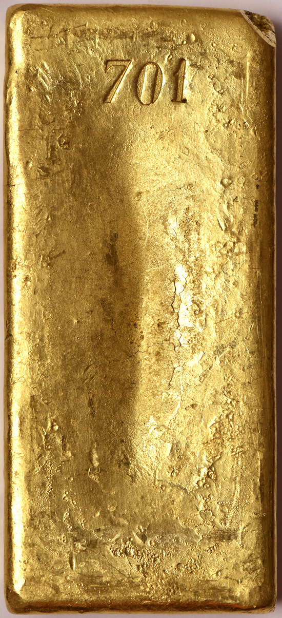 Kellogg & Humbert Assayers 43.39ozs .911 Fine Gold Bar, S.S. Central America Recovery
