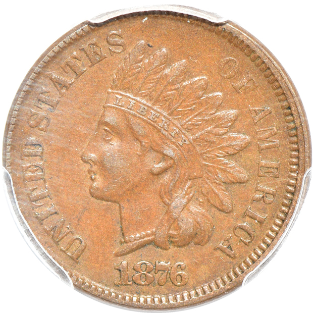 1871 AU-58 CAC, and an 1876 AU-58, both PCGS