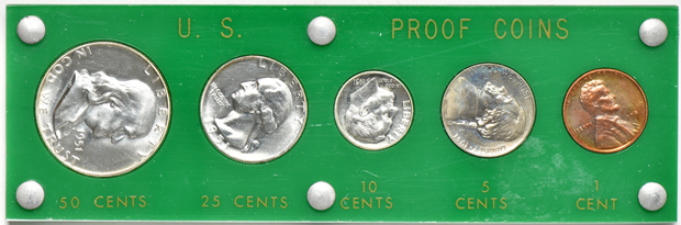 1950, 1951, and 1952 Proof Sets in Capital Plastics holders