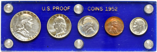1950, 1951, and 1952 Proof Sets in Capital Plastics holders