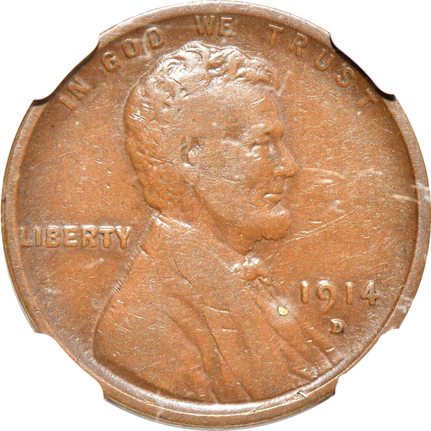 1909-S VDB Lincoln F, and a 1914-D NGC F-12 BN