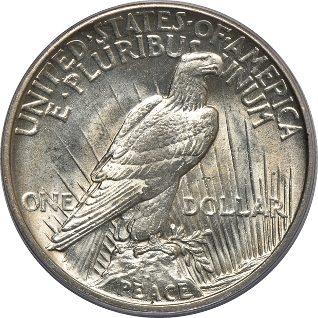 1921 Peace, High Relief PCGS MS-64 CAC