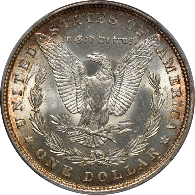 Four PCGS certified Morgan silver dollars