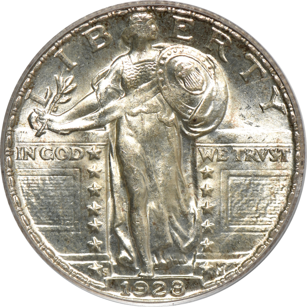 1924, 1927, and 1928-S, all PCGS MS-65 (green label)