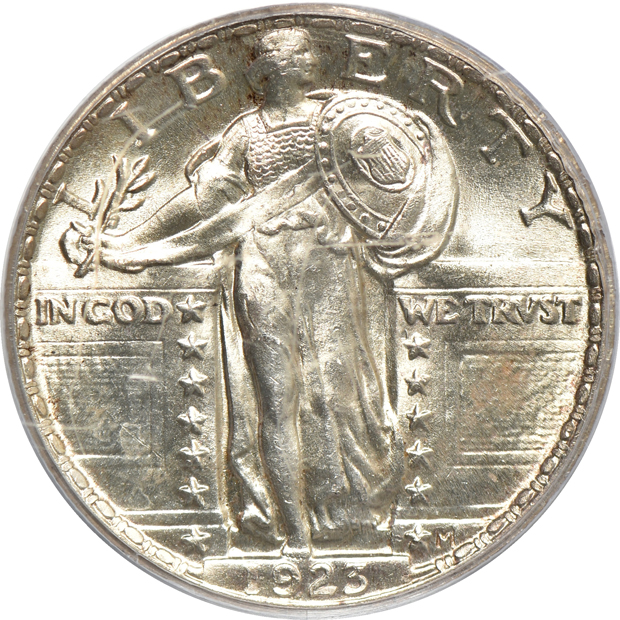 1920, 1923, 1925, and 1927-D, all PCGS MS-65