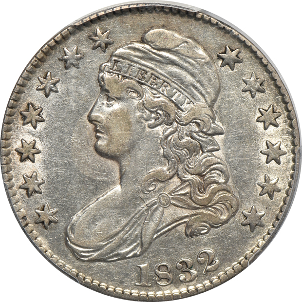 1832 Small Letters XF-45, 1833 AU-50, and 1834 Small Date, Small Letters XF-45, all PCGS