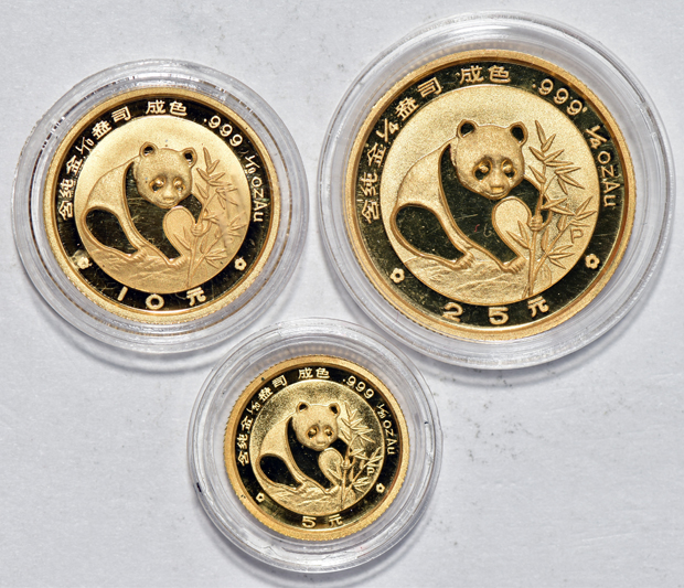 China - 1987 and 1988 Proof Gold Panda sets