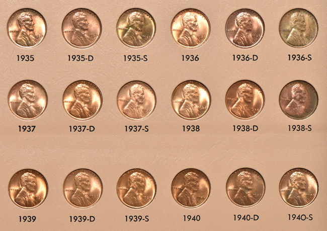 Partial collection of Lincoln cents, including proof-only issues, in a Dansco 8100 album