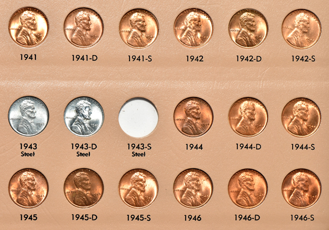 Partial collection of Lincoln cents, including proof-only issues, in a Dansco 8100 album