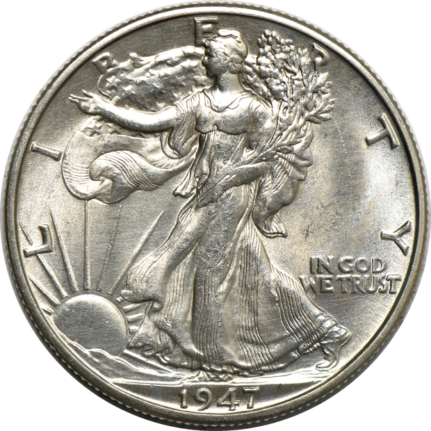 Twenty AU/BU Walking Liberty half-dollars