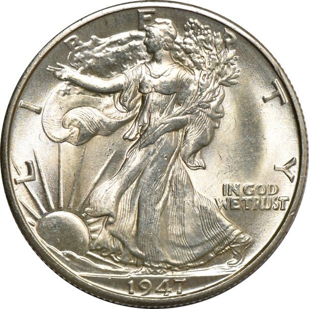 Twenty AU/BU Walking Liberty half-dollars