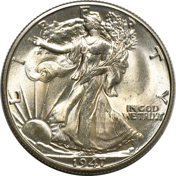 Twenty AU/BU Walking Liberty half-dollars