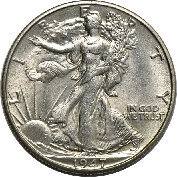 Twenty AU/BU Walking Liberty half-dollars