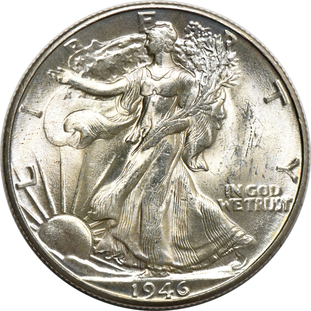 Twenty AU/BU Walking Liberty half-dollars