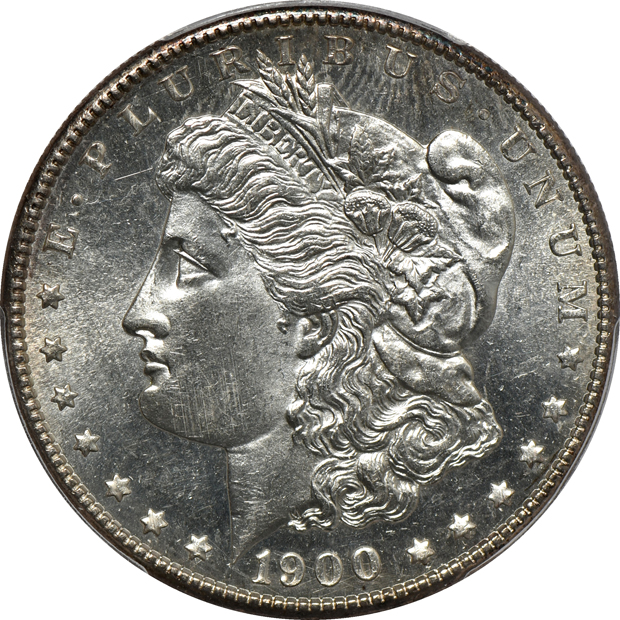 1889-S, 1898-S, and a 1900-S, all PCGS MS-63