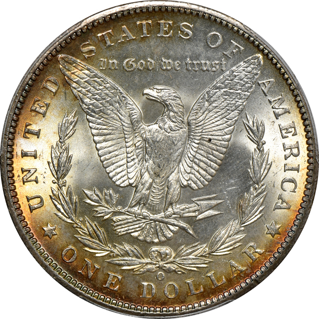 Four PCGS certified Morgan silver dollars