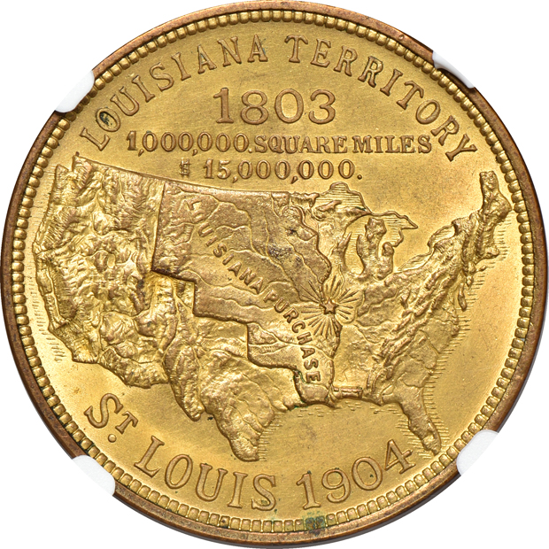 1904 HK-299 and 1904 HK-302 Louisiana Purchase Expo Souvenir Medals, both NGC MS-64