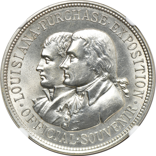 1904 HK-299 and 1904 HK-302 Louisiana Purchase Expo Souvenir Medals, both NGC MS-64