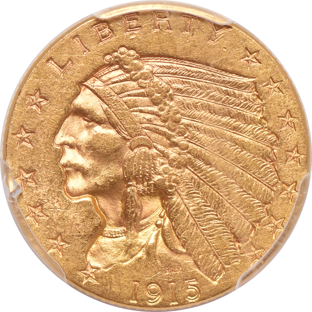 1915 AU-58 and 1915 MS-62, both PCGS
