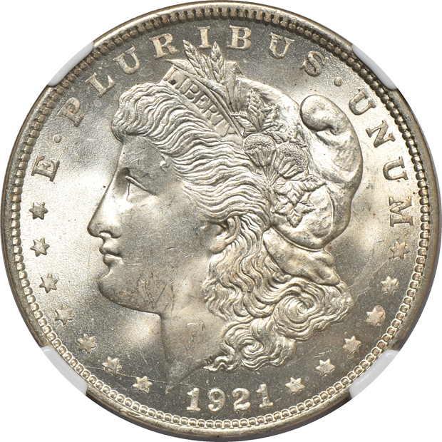 1878-S and 1921, both NGC MS-66