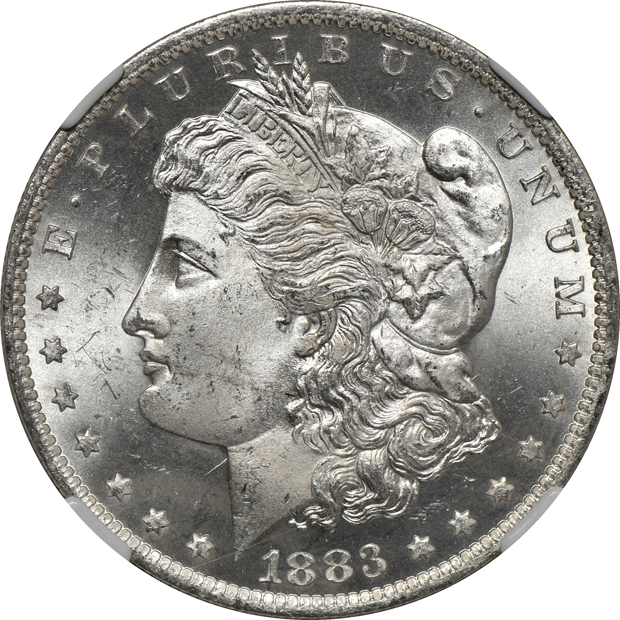 1883, 1883-O, and 1902-O, all NGC MS-66