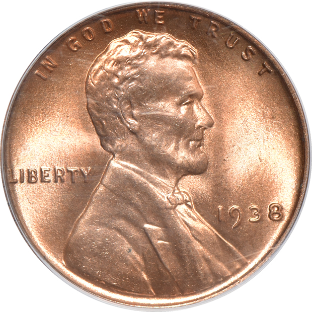Seven high grade Lincoln cents certified by PCGS