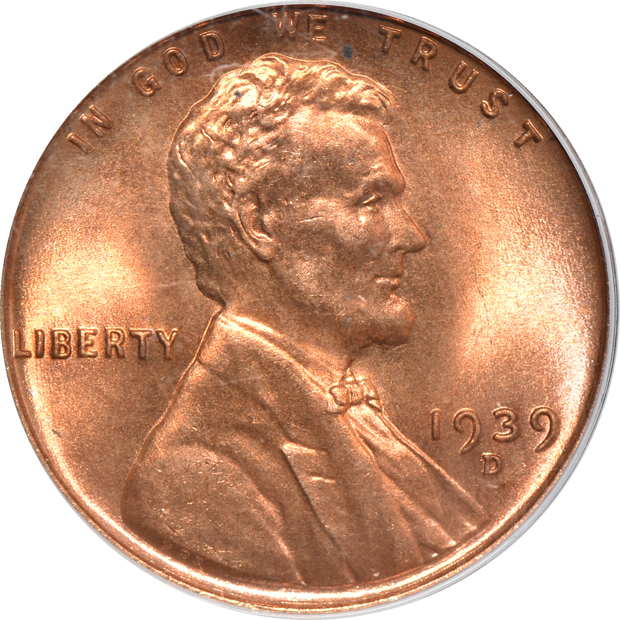 Seven high grade Lincoln cents certified by PCGS