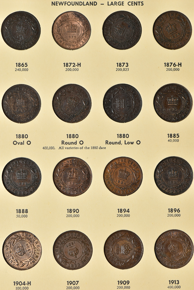 Canada - Complete collections of New Brunswick, Nova Scotia, Prince Edward Island and Newfoundland coins it two Library of Coins albums, vol. 68 and 69.