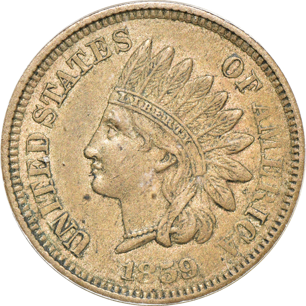 Four small cents, as described