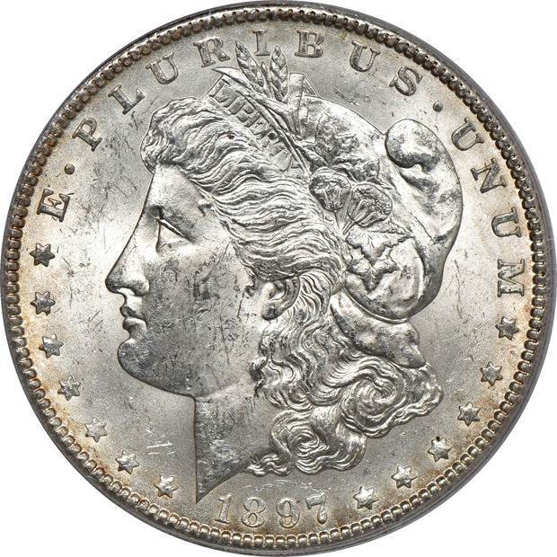 1883-CC MS-62+ CAC, 1890-O MS-61, and an 1897-S MS-62, all PCGS