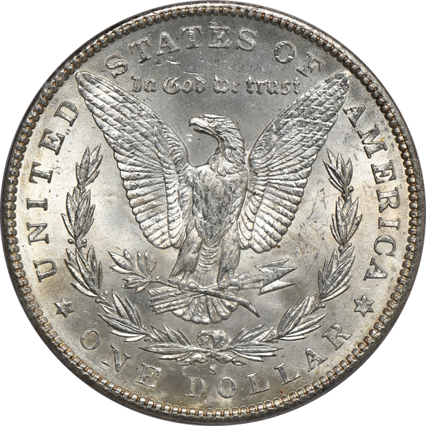 1883-CC MS-62+ CAC, 1890-O MS-61, and an 1897-S MS-62, all PCGS