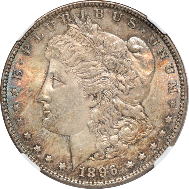 Five certified Morgan silver dollars