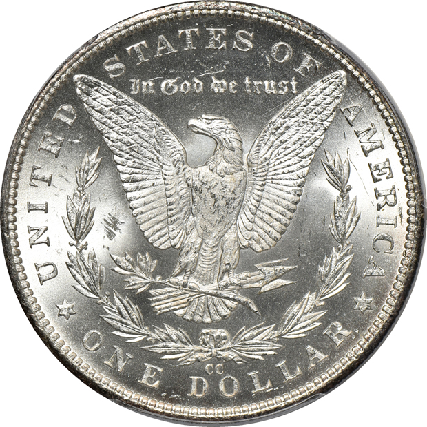 1882-CC MS-64, and an 1884-CC MS-65, both PCGS
