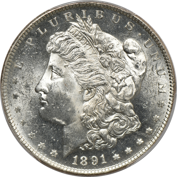 1891, 1891-O, and 1891-S, all PCGS MS-63