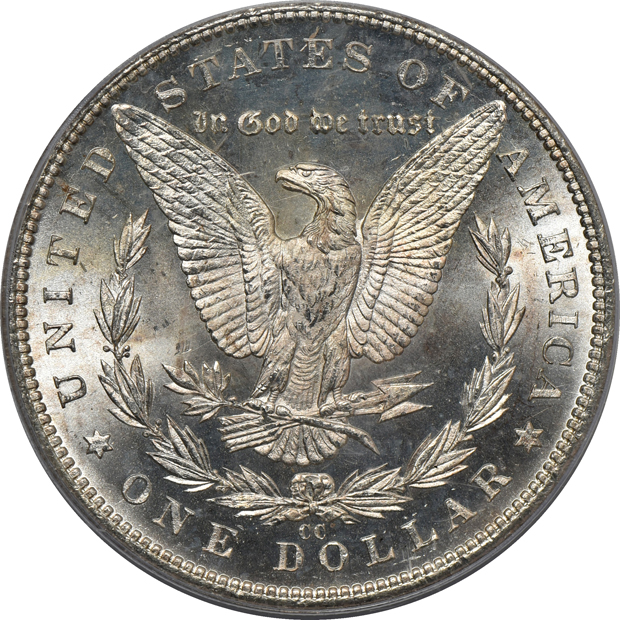 1882-CC and 1884-CC, both PCGS MS-65 (green label)