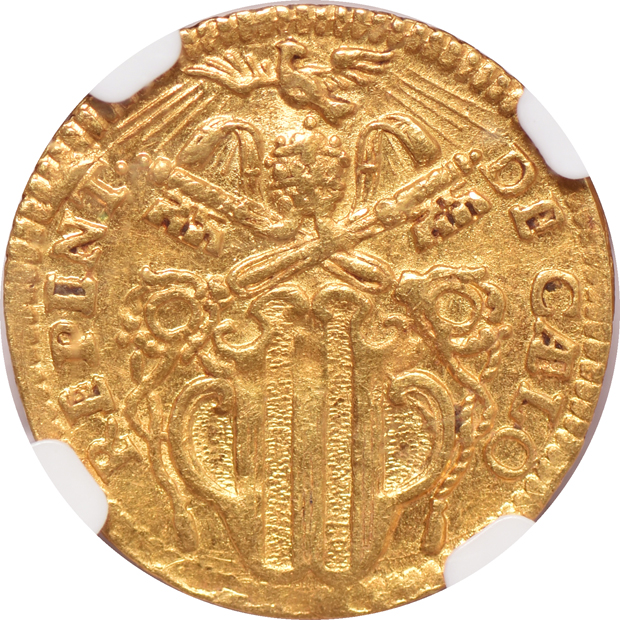 Italy - 1740 mezzo, Papal States KM-932 - NGC AU-58