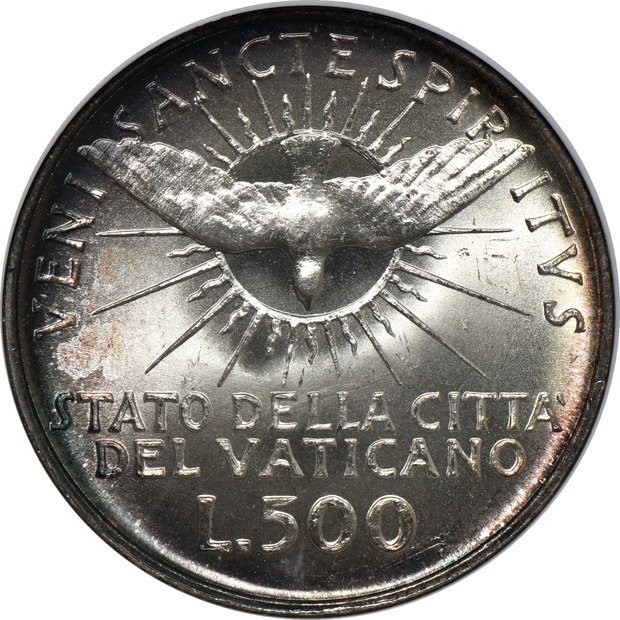 Vatican - Nine 1958 500 lire, all NGC MS-66