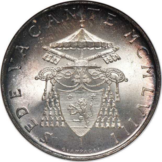 Vatican - Nine 1958 500 lire, all NGC MS-66