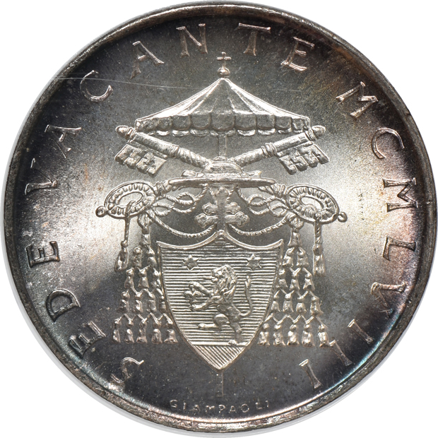 Vatican - Nine 1958 500 lire, all NGC MS-66