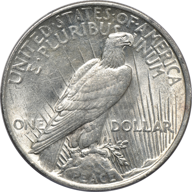 Two Mint Error Peace dollars, plus a 1922 VAM 8 Doubled Tiara Peace dollar, all PCGS as described