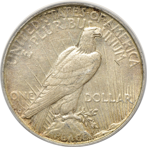 Two Mint Error Peace dollars, plus a 1922 VAM 8 Doubled Tiara Peace dollar, all PCGS as described