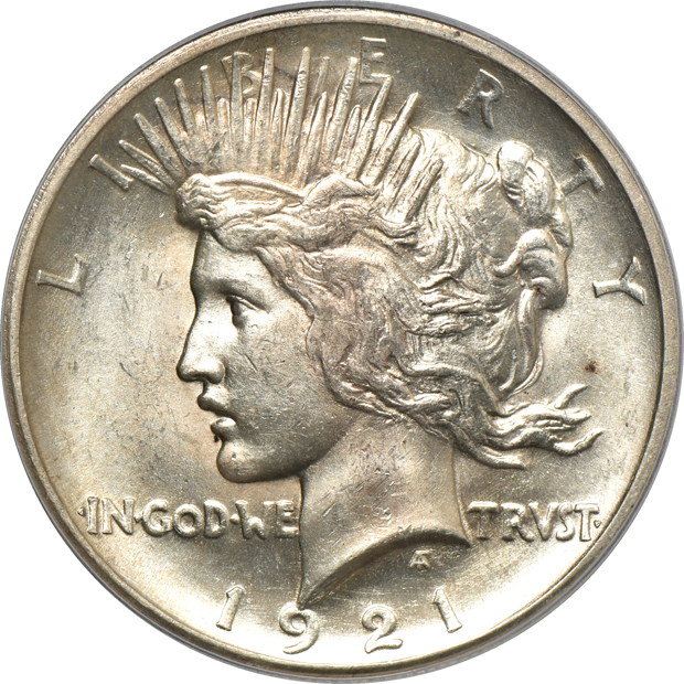 Three 1921 Peace, High Relief PCGS MS-63